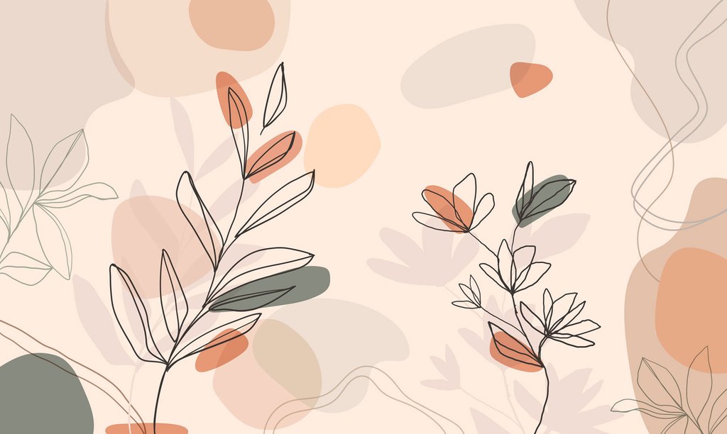 Ramos desenhados em manchas — design completo