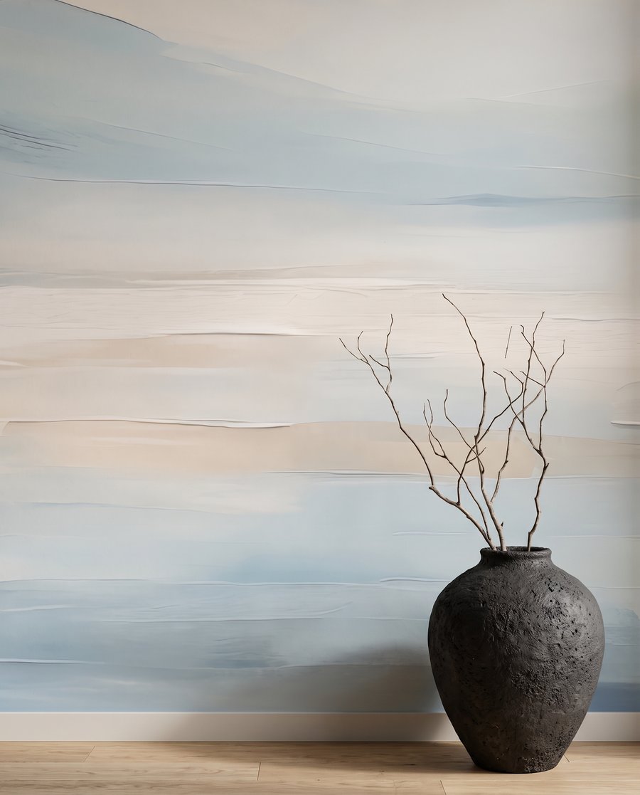 Água sob horizonte pastel — detalhe