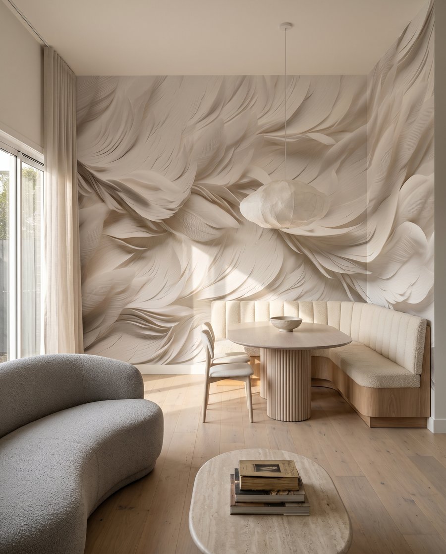 Penas brancas em camadas — interior 8