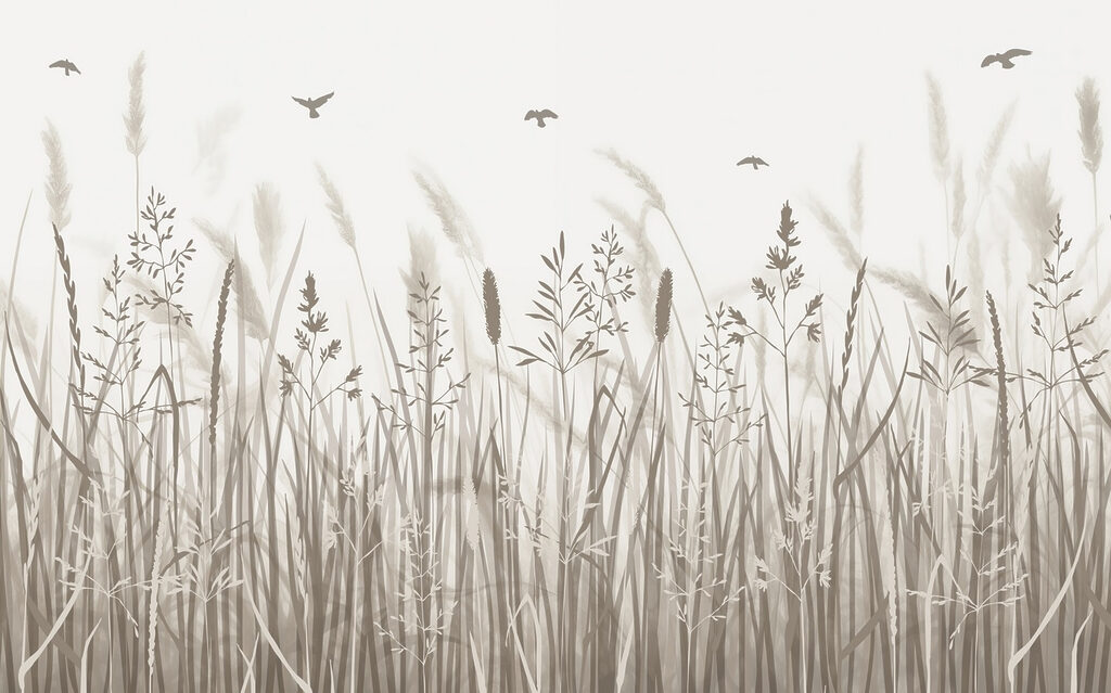 Aves sobre hastes altas — design completo