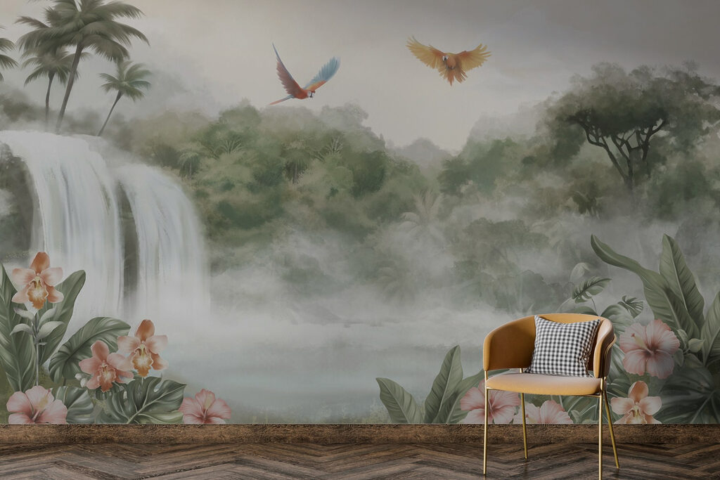 Cascata entre aves tropicais — interior 5