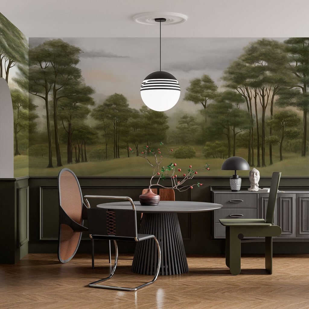 Pinheiros em colinas verdes — interior 5