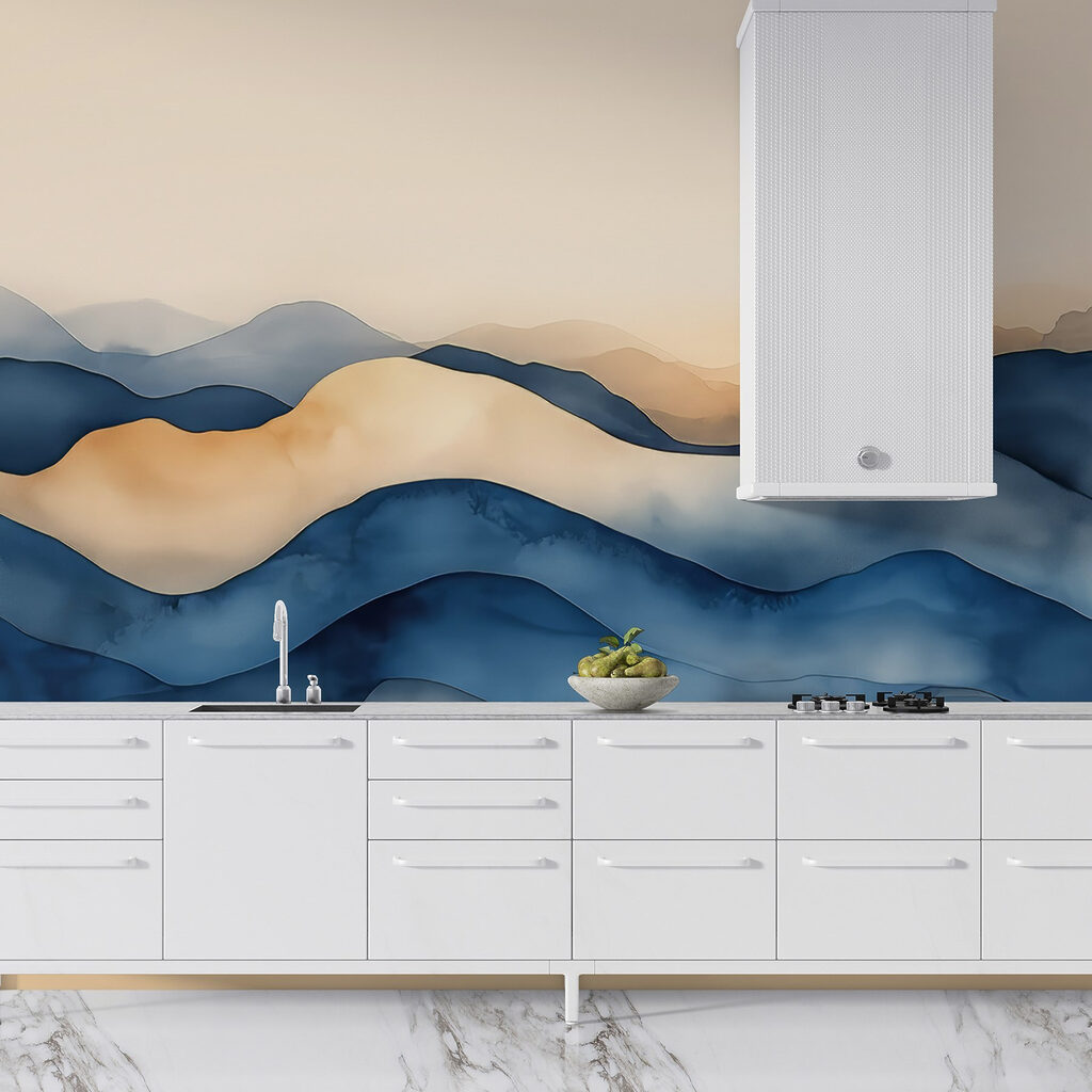 Faixas azuis com areia — interior 6