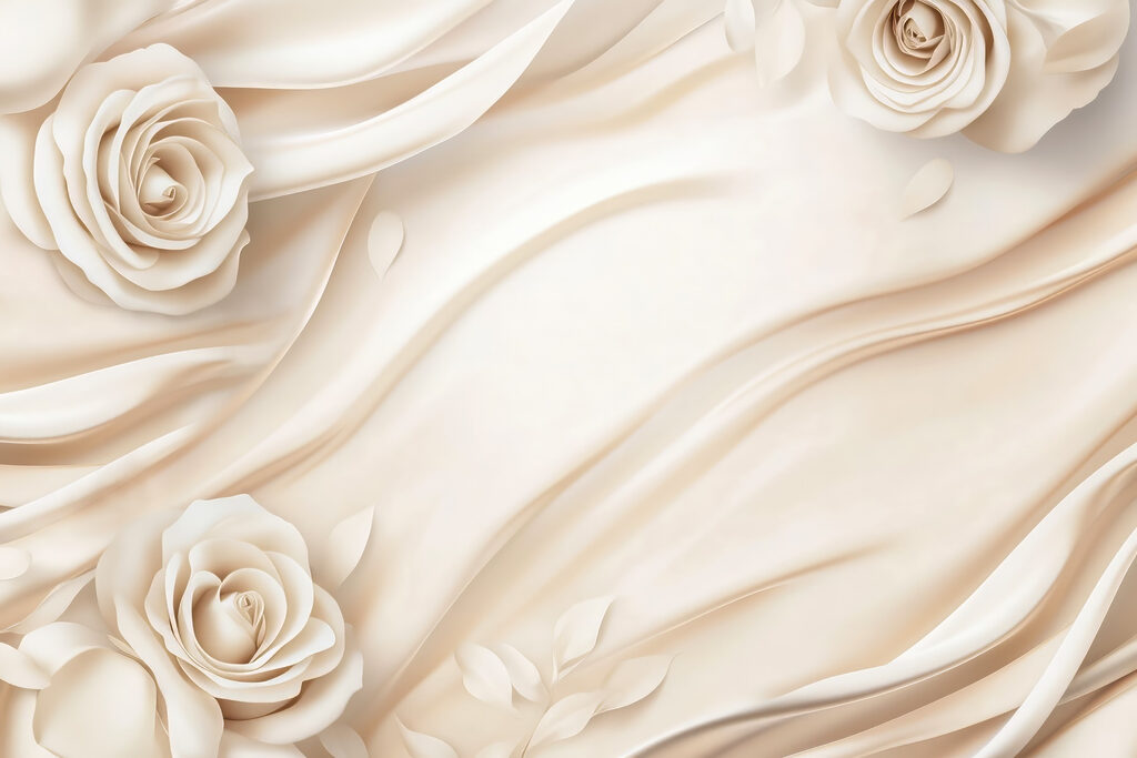 Rosas em curvas brancas — design completo