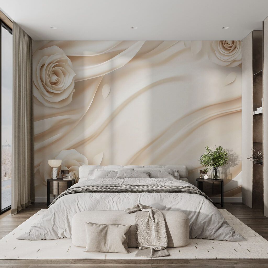 Rosas em curvas brancas — interior 2