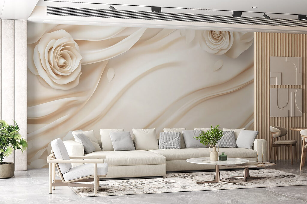 Rosas em curvas brancas — interior 4