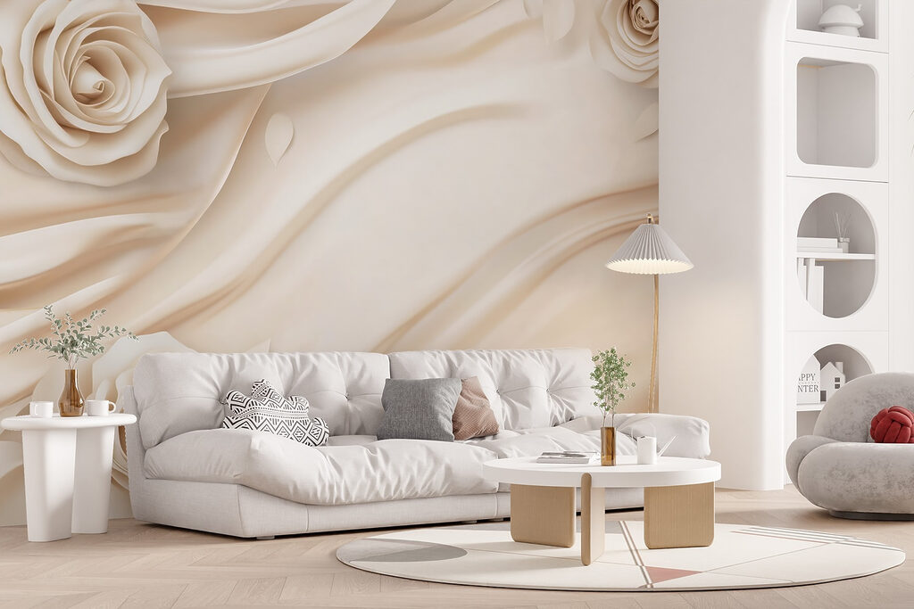 Rosas em curvas brancas — interior 5
