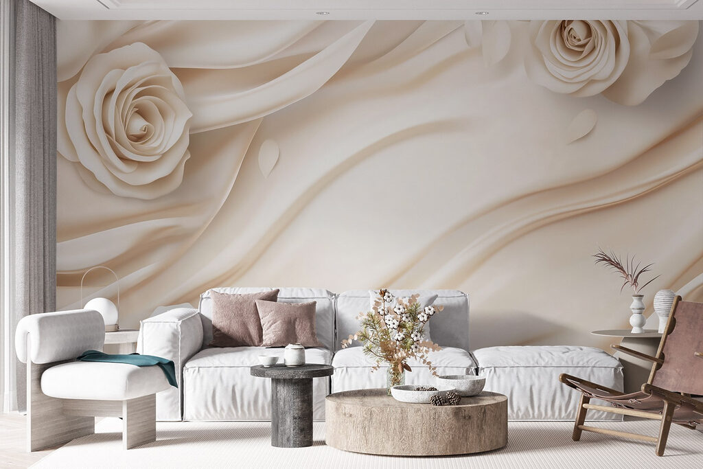 Rosas em curvas brancas — interior 6