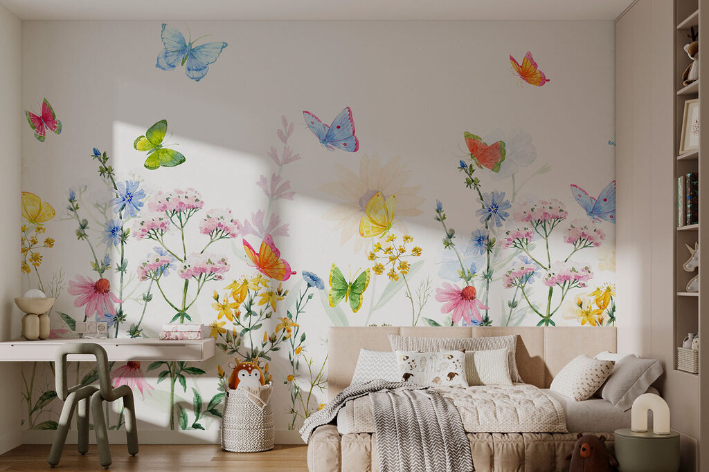 Borboletas e flores silvestres — interior 1