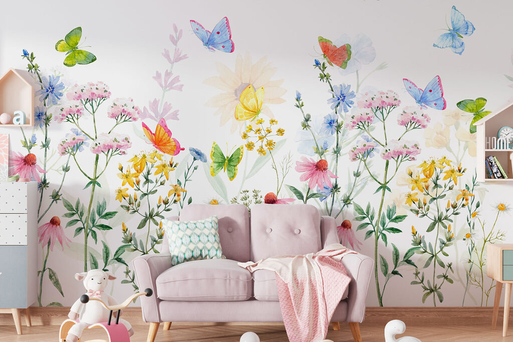 Borboletas e flores silvestres — interior 3