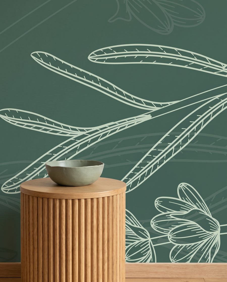 Cachos de flores desenhados — detalhe
