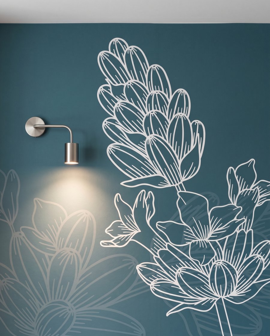 Cachos de flores desenhados — detalhe