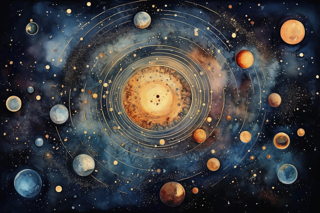 Sol entre planetas — design completo