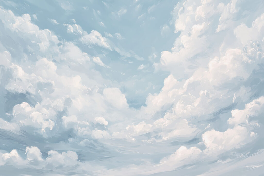 Nuvens em céu azul-claro — design completo