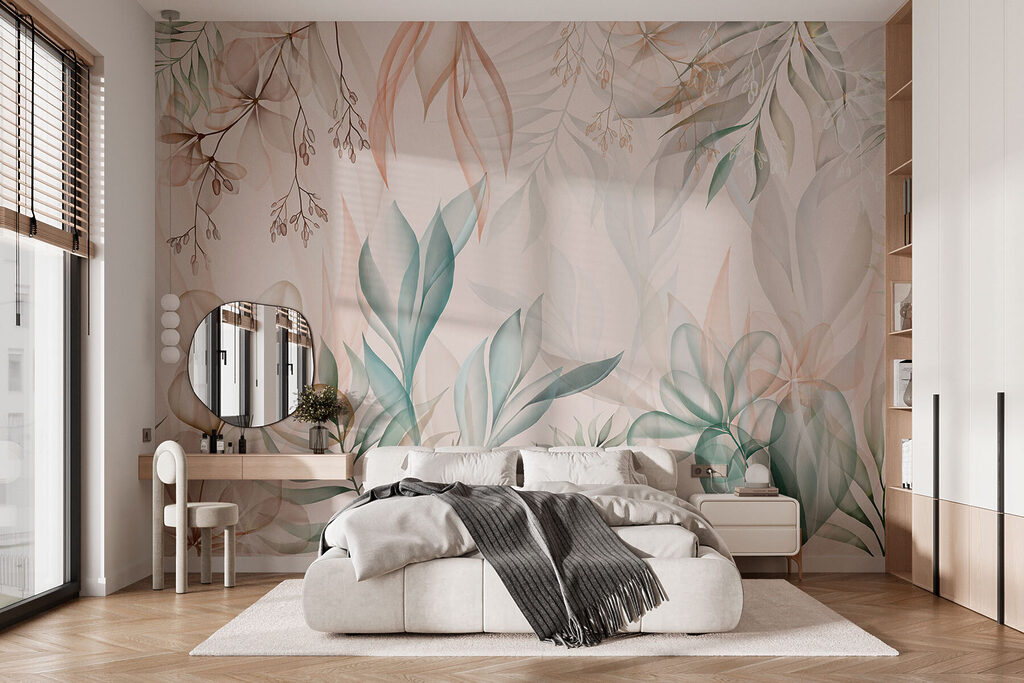Ramos pendentes em pastel — interior 1