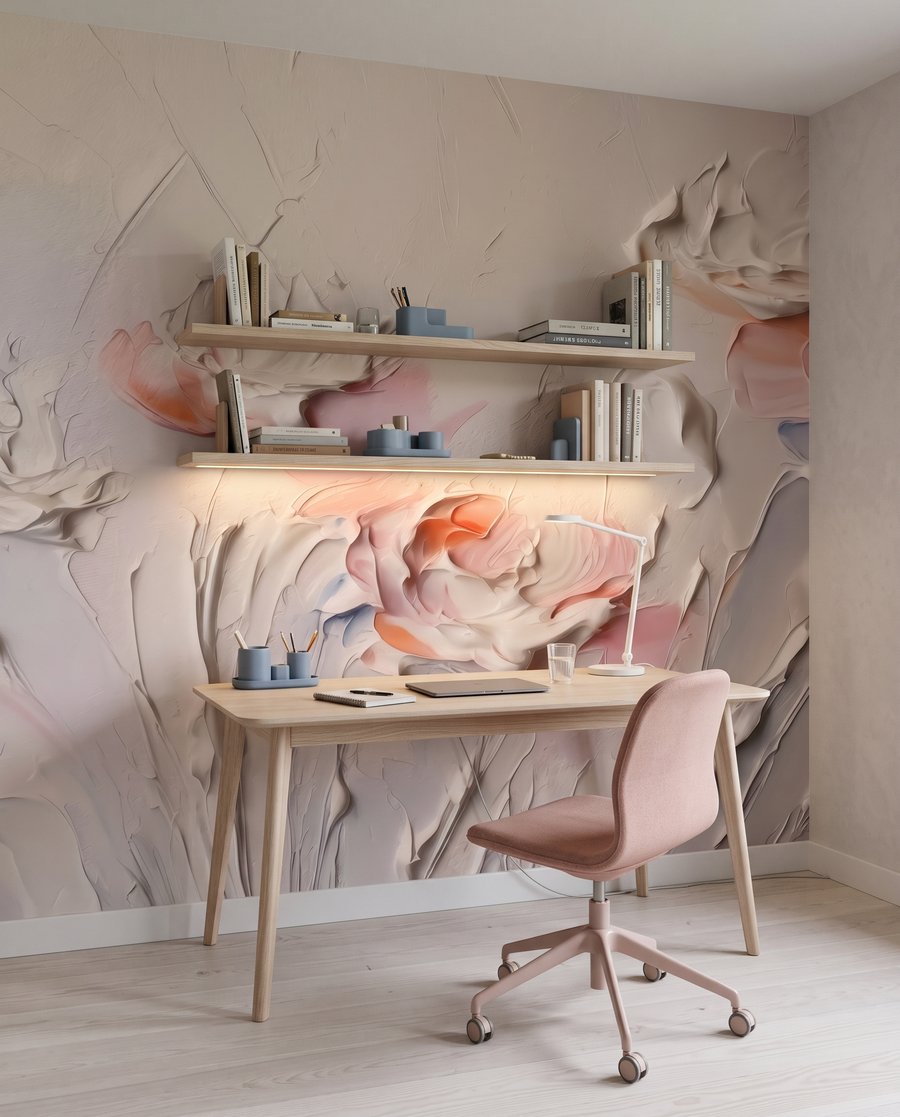 Flores cor-de-rosa em pinceladas — interior 5