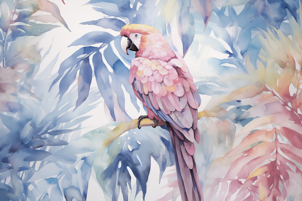 Papagaio cor-de-rosa — design completo