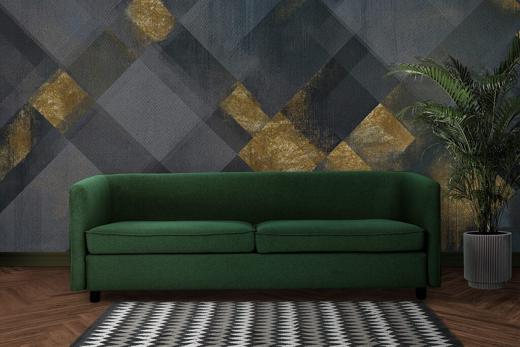 Quadrados com toques dourados — interior 4