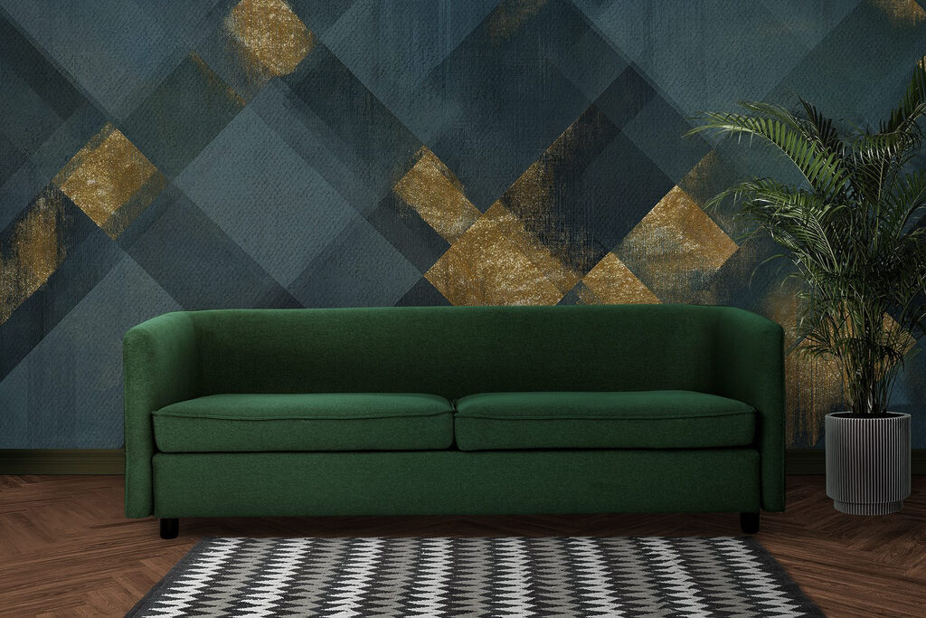 Quadrados com toques dourados — interior 4