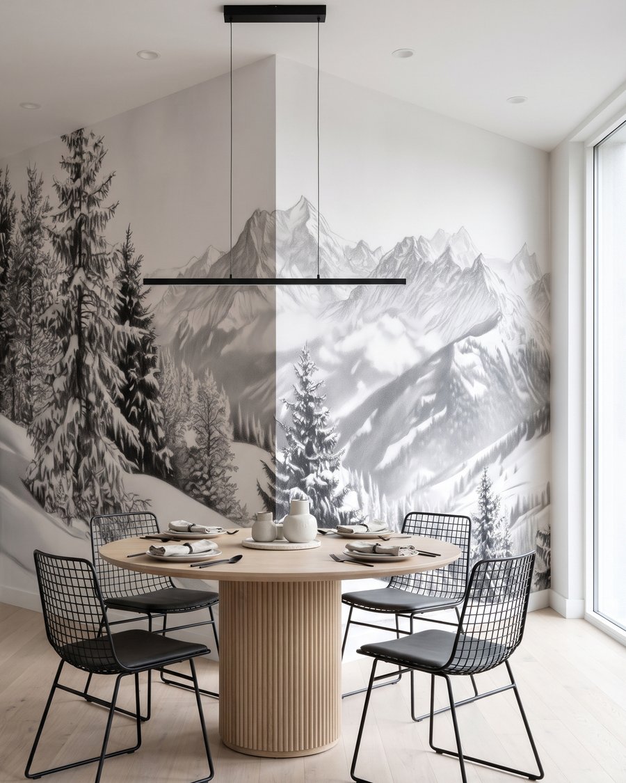 Encosta nevada com vista — interior 8