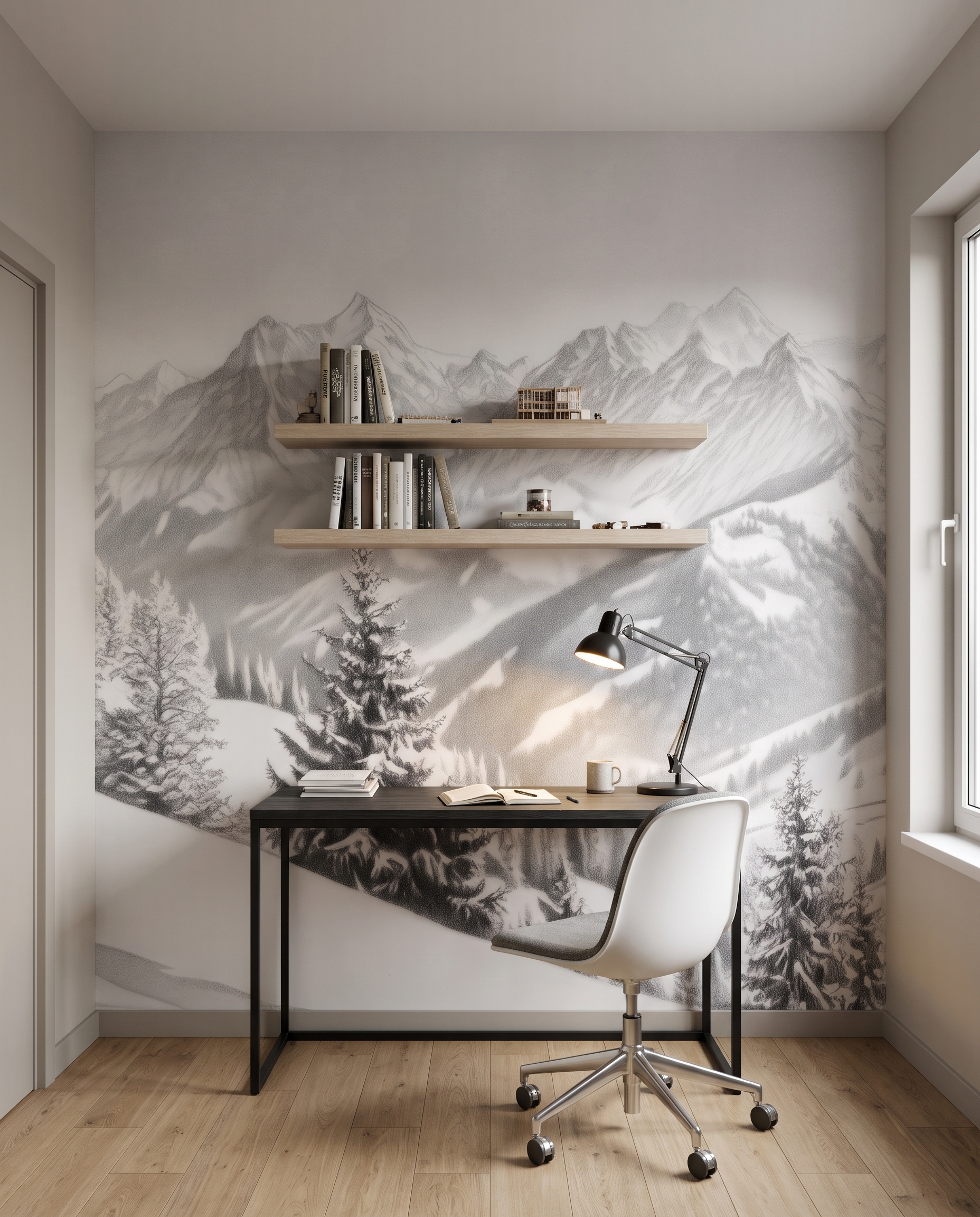 Encosta nevada com vista — interior 9