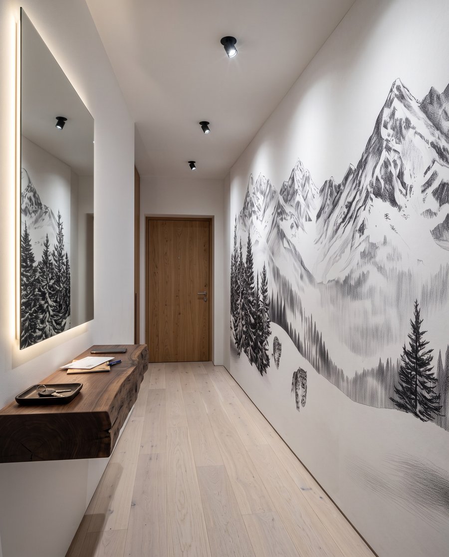 Aves sobre cumes brancos — interior 4