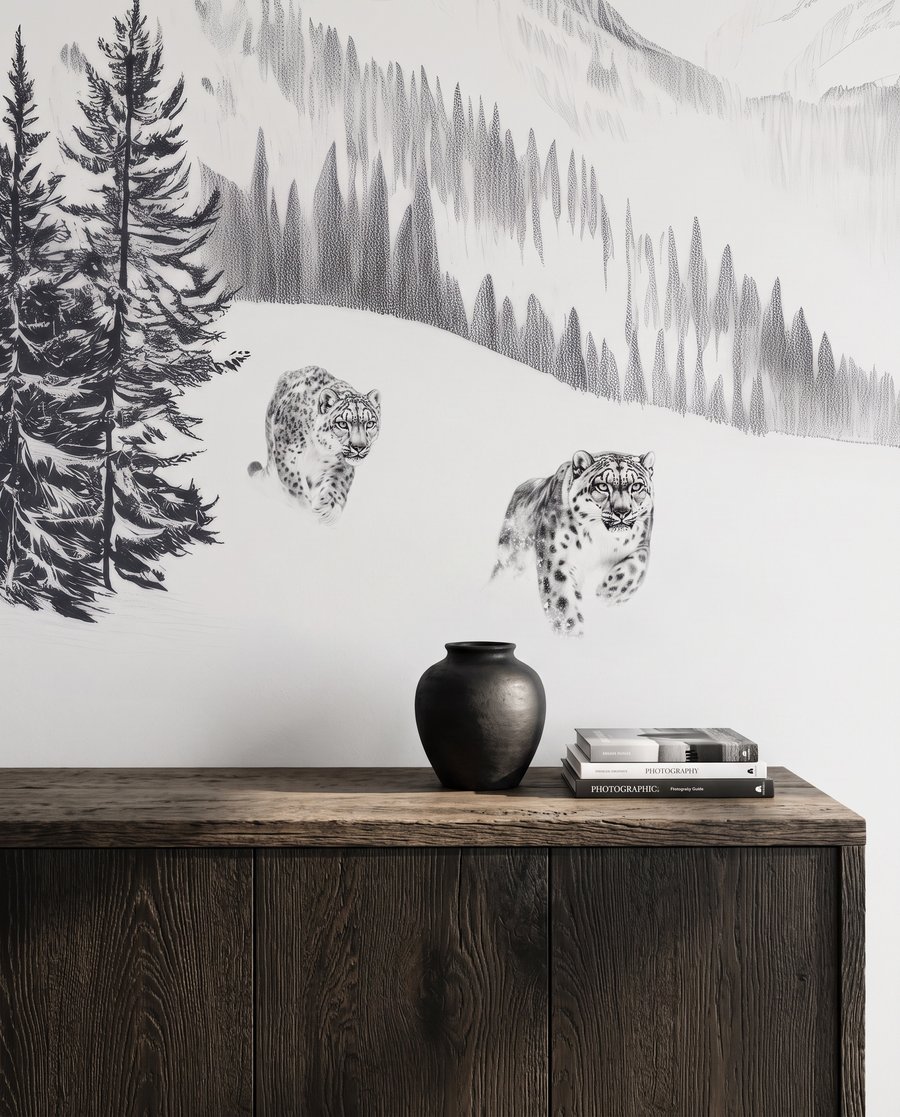 Aves sobre cumes brancos — interior 5