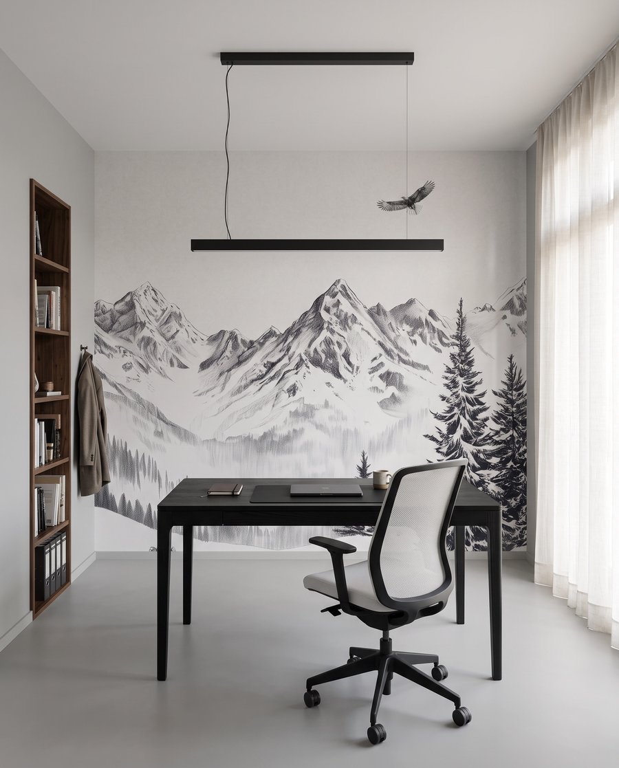 Aves sobre cumes brancos — interior 6