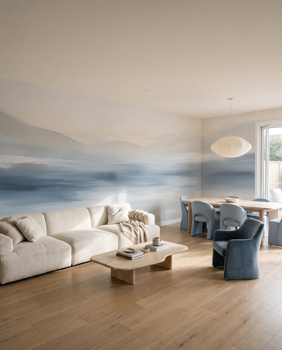 Mar em azul desvanecido — interior 3