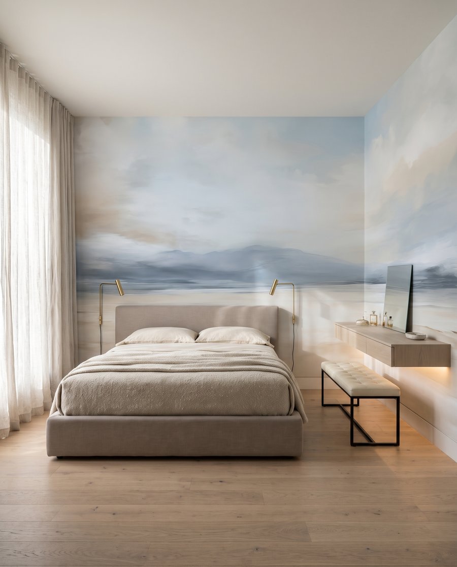 Praia sob nuvens pintadas — interior 1