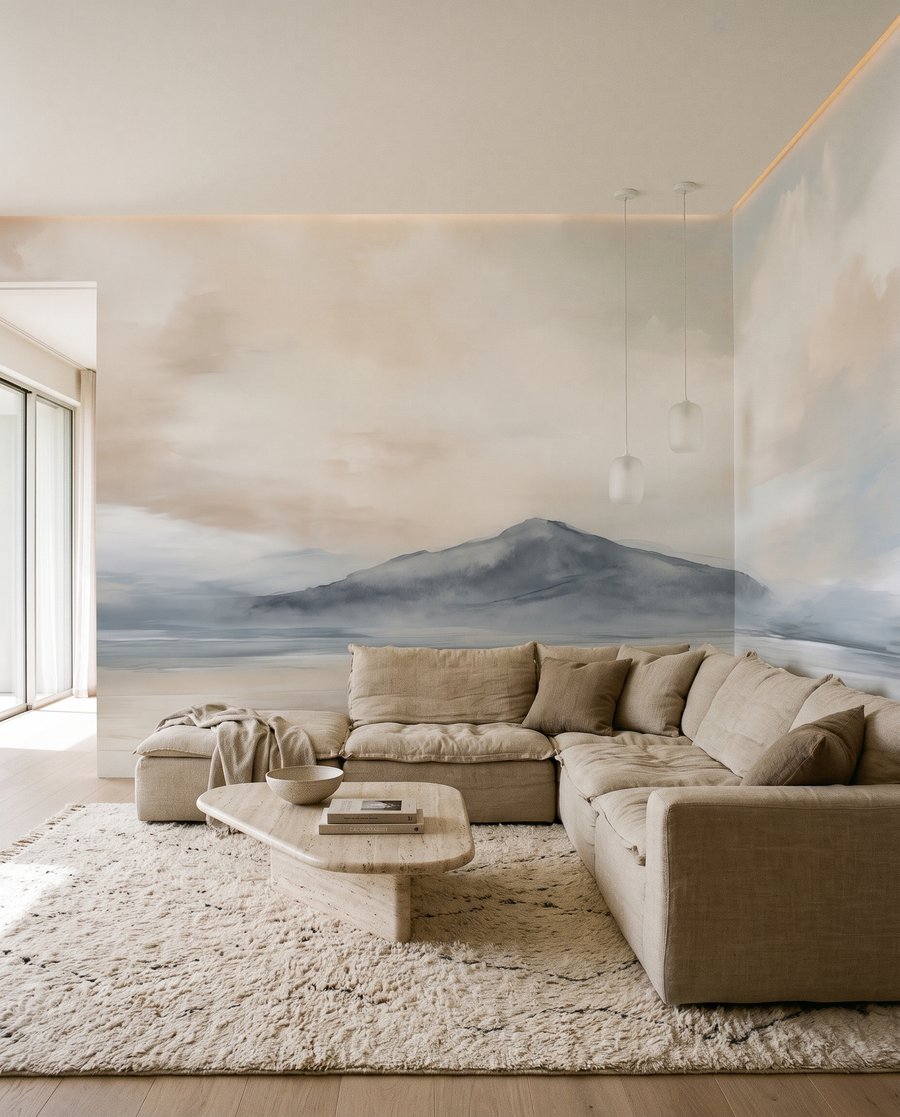 Praia sob nuvens pintadas — interior 3