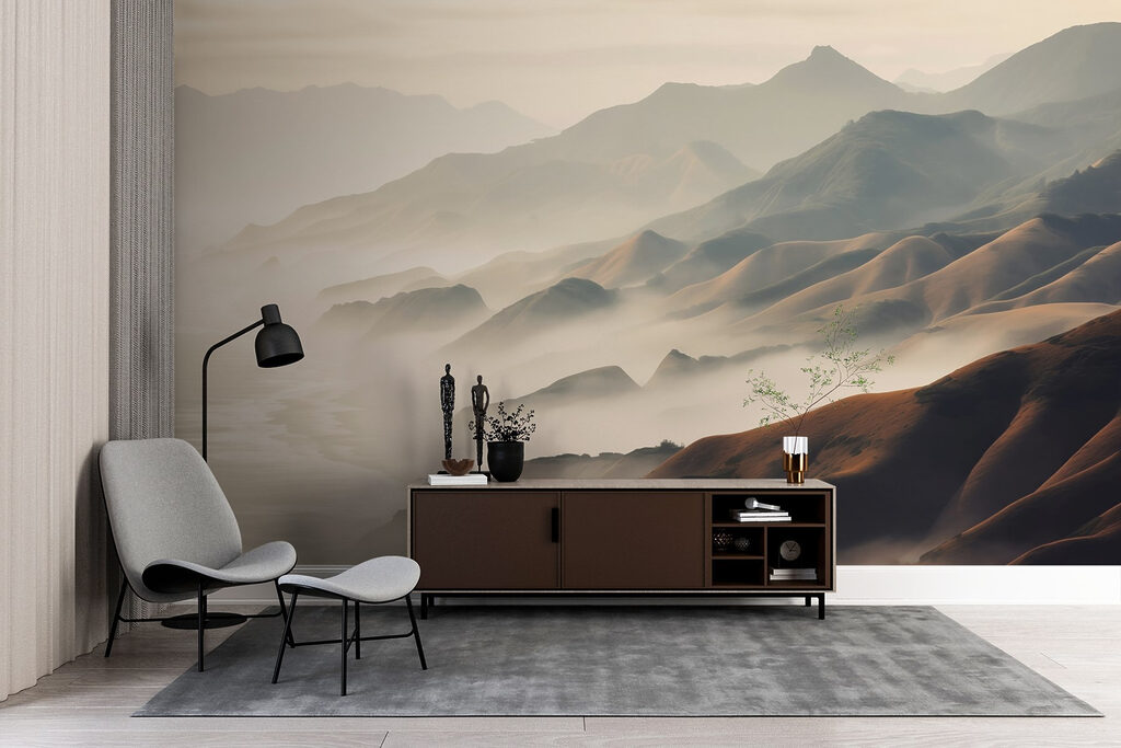Névoa dourada sobre montanhas — interior 2