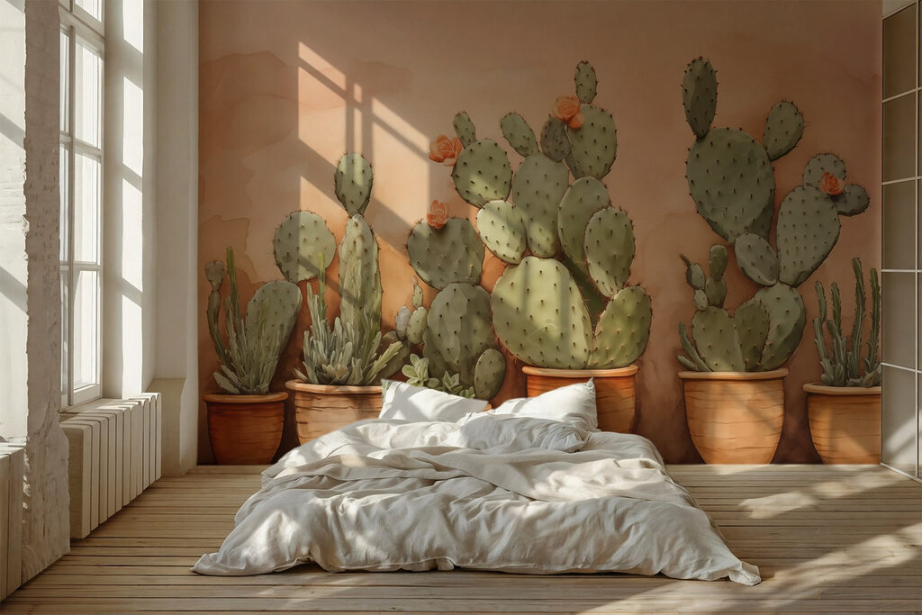 Cactos sobre pêssego suave — interior 1