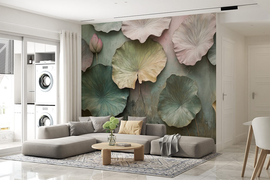 Folhas redondas e flores — interior 4