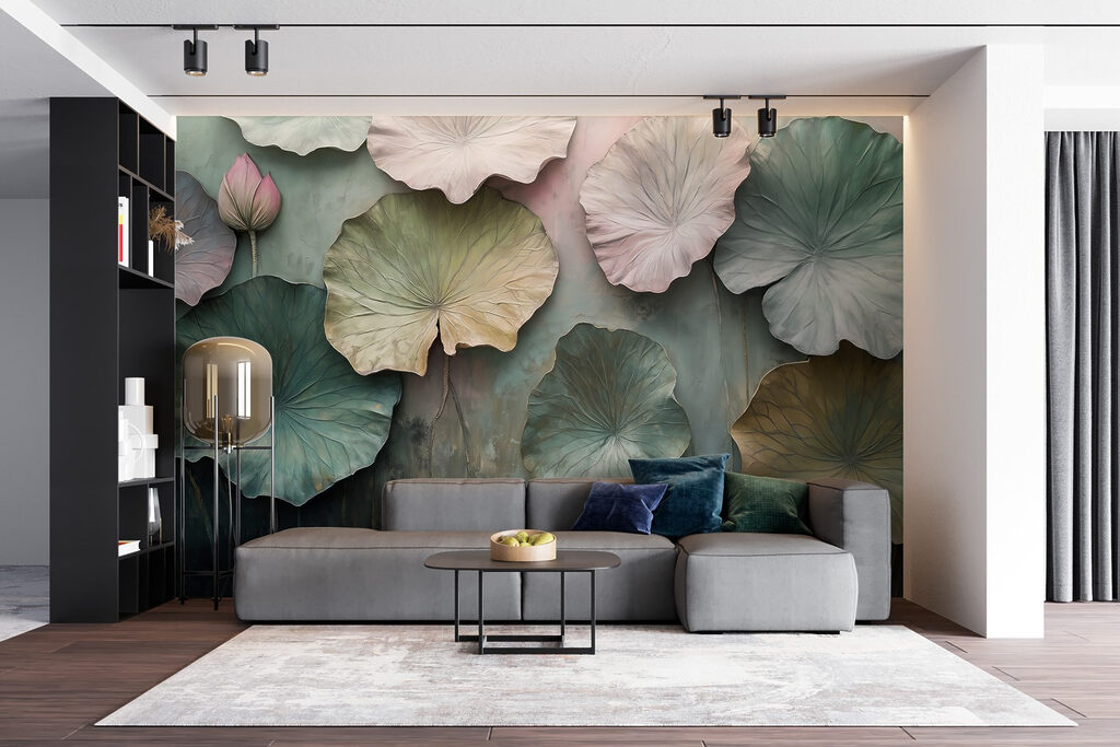 Folhas redondas e flores — interior 5