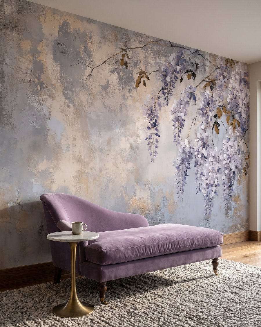 Flores lilás sobre patina — interior 4