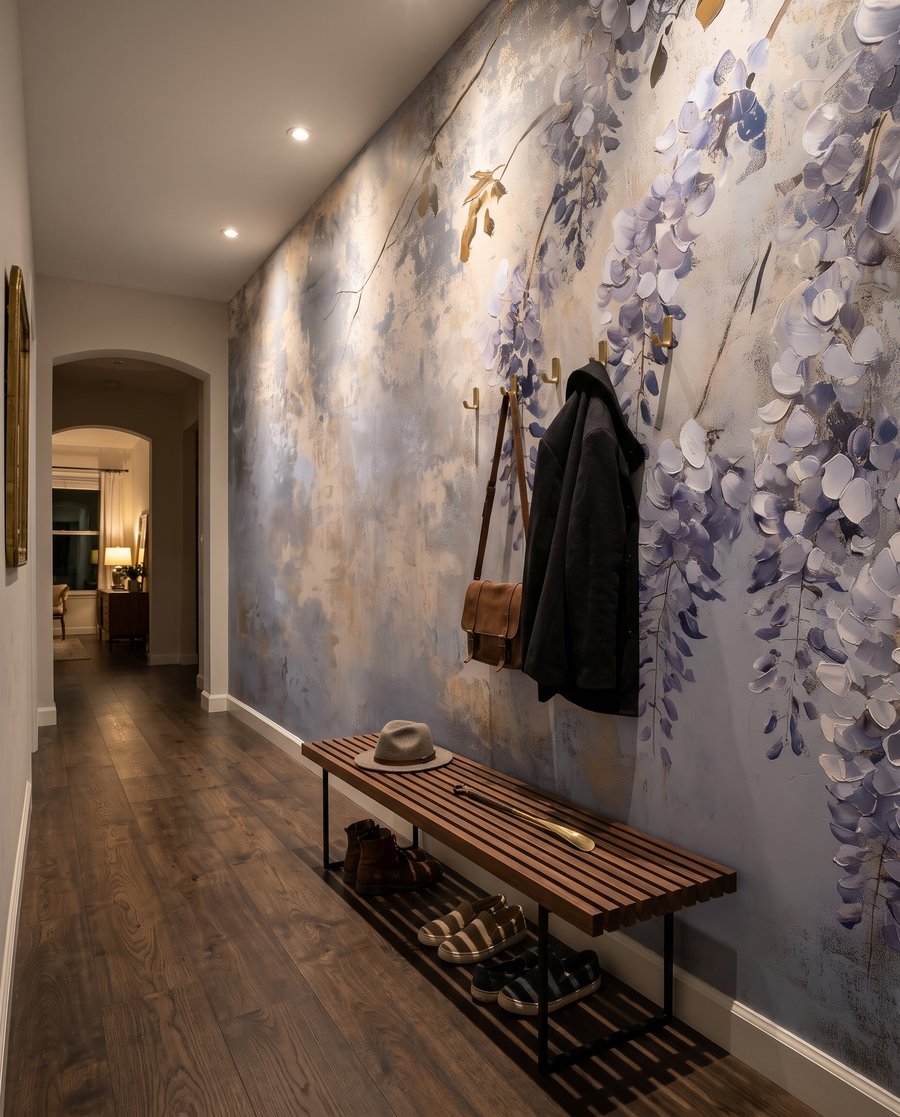 Flores lilás sobre patina — interior 5