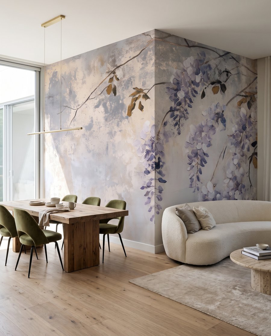 Flores lilás sobre patina — interior 7