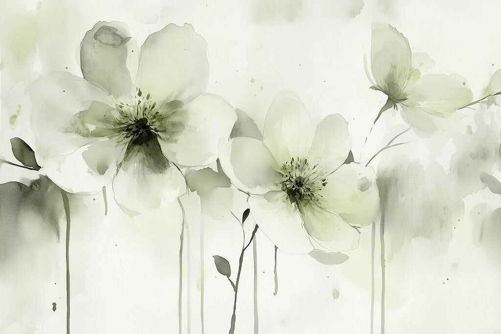Flores com corações escuros — design completo