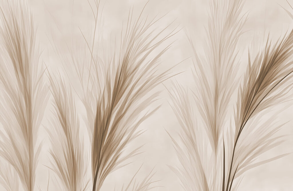 Plumas suaves em bege — design completo