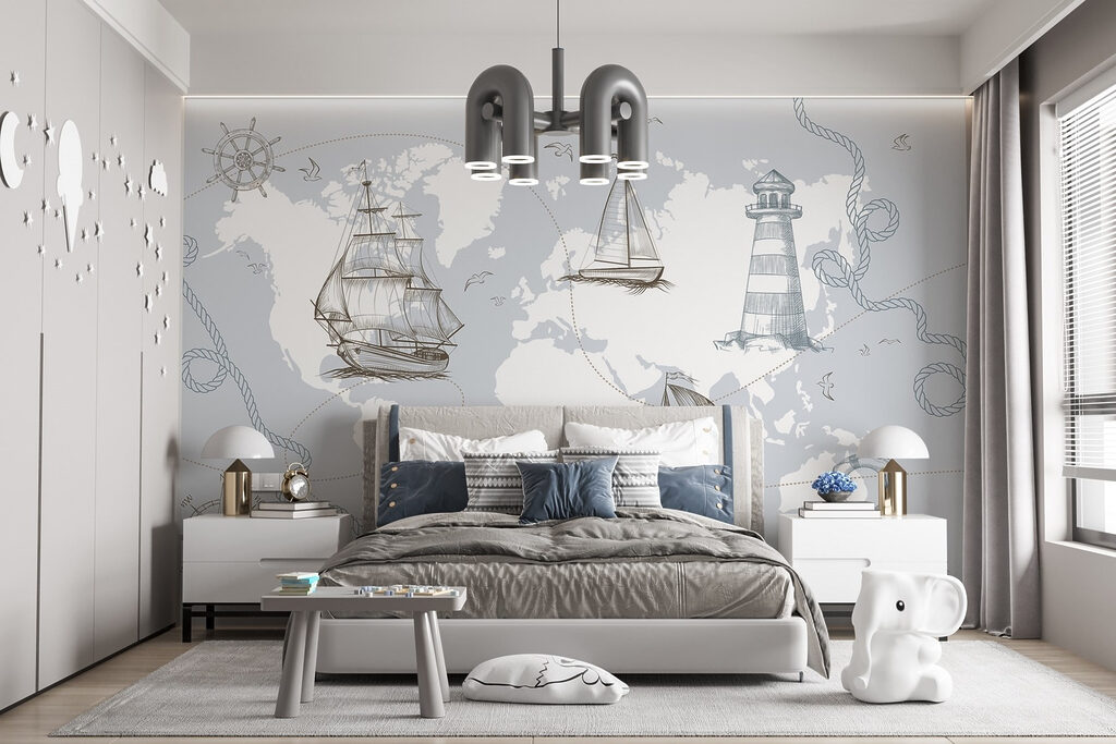 Mapa-múndi com navios — interior 2