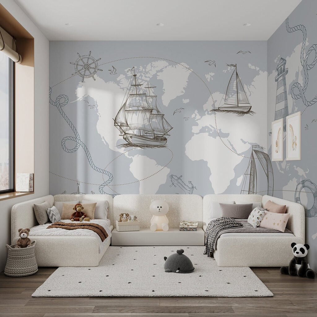Mapa-múndi com navios — interior 4