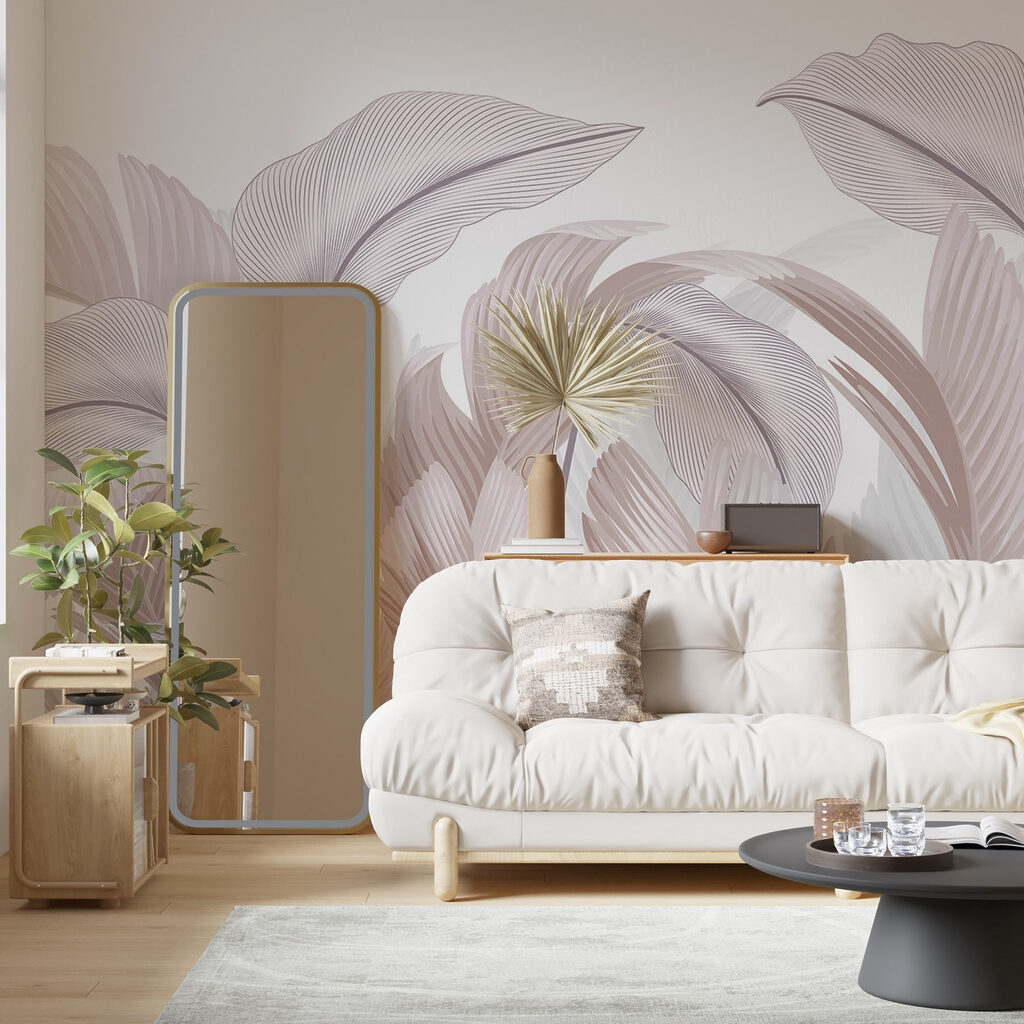 Folhas enroladas em azul-claro — interior 2