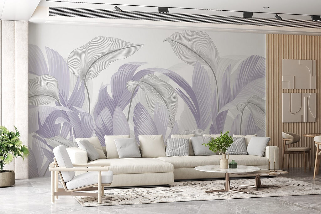 Folhas enroladas em azul-claro — interior 1