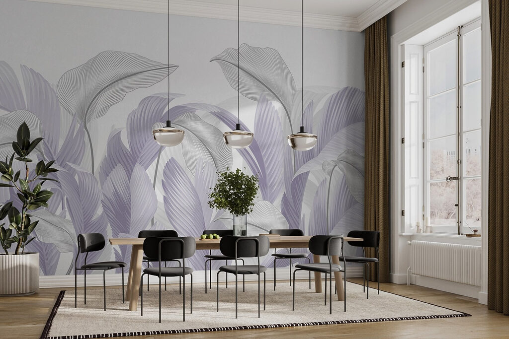 Folhas enroladas em azul-claro — interior 3