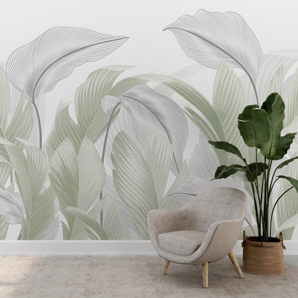 Folhas enroladas em azul-claro — interior 3