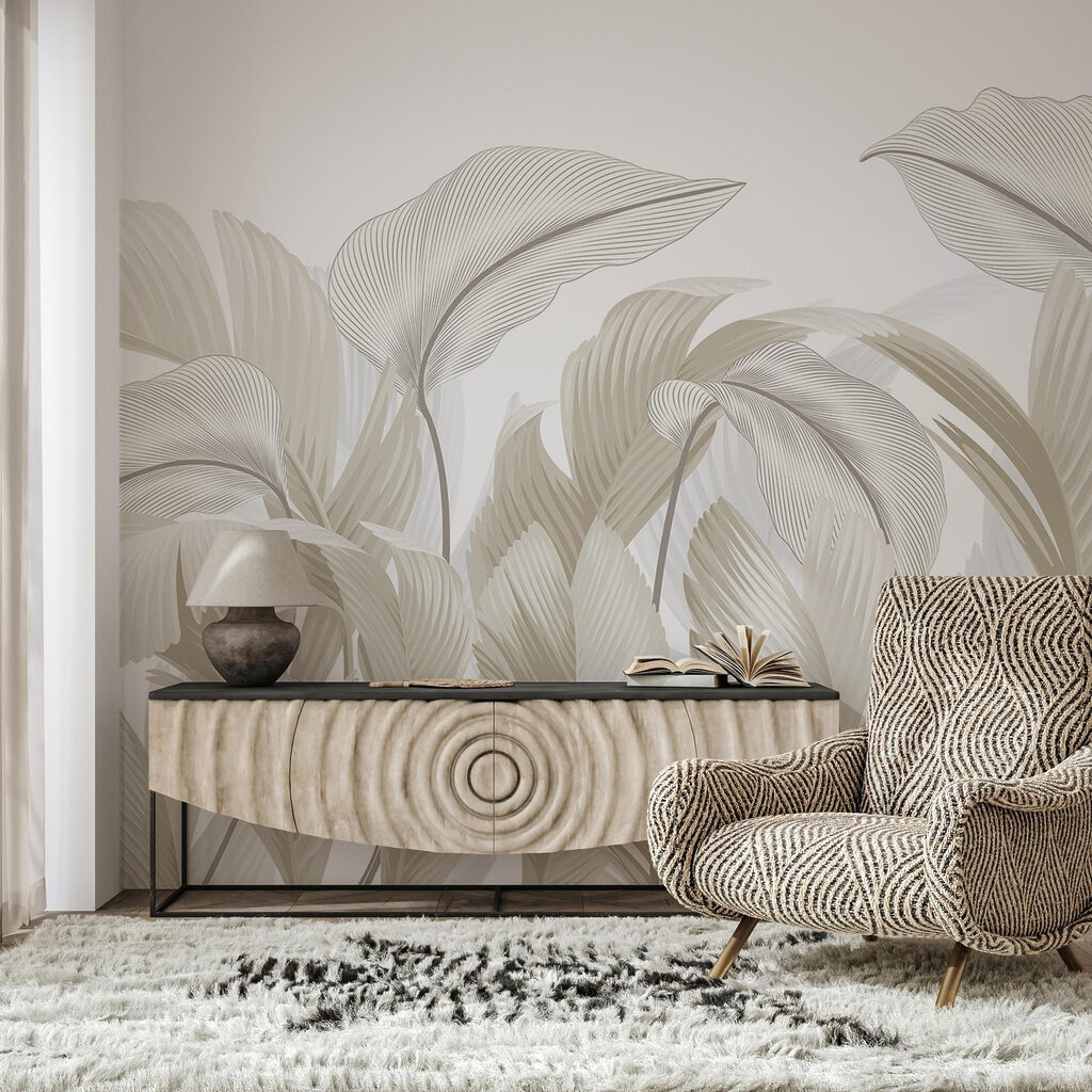 Folhas enroladas em azul-claro — interior 2