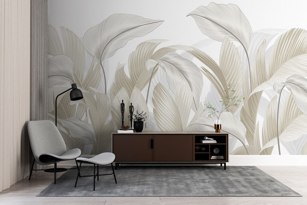 Folhas enroladas em azul-claro — interior 3