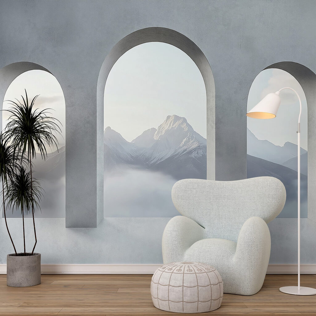 Montanhas através de arcos — interior 2
