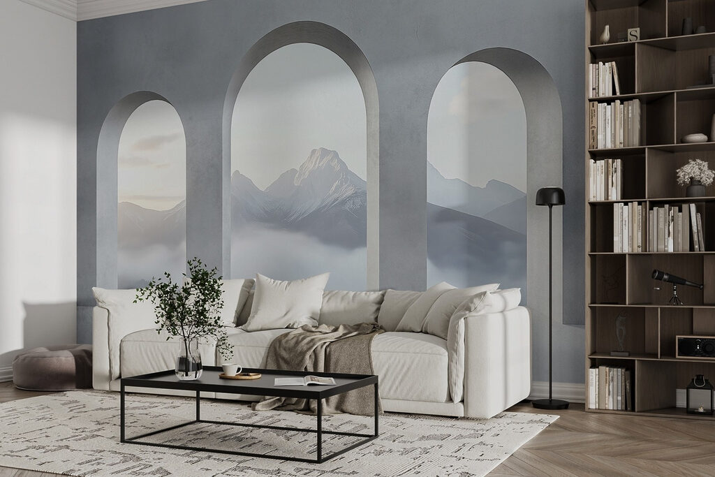 Montanhas através de arcos — interior 3